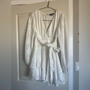 Lulus white burnout floral balloon sleeve mini dress